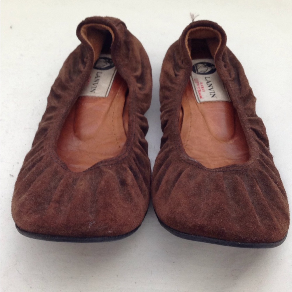 Lanvin Brown Suede Flats